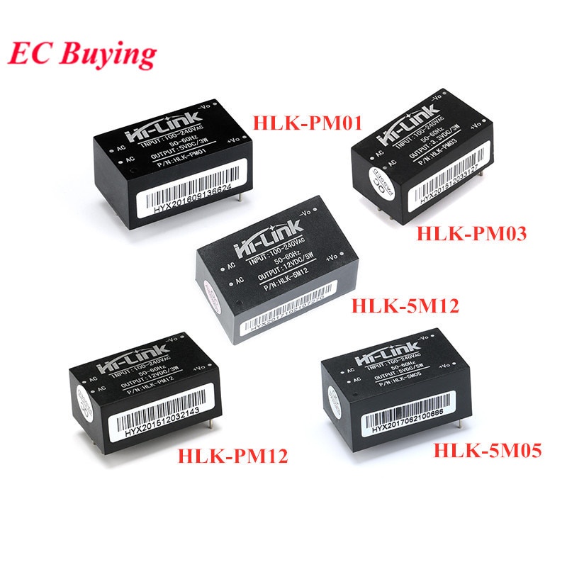 โมดูลพาวเวอร์ซัพพลาย HLK-PM01 HLK-PM03 HLK-PM12 HLK-5M05 HLK-5M12 AC-DC 220V เป็น 5V 3.3V 12V 5V700m