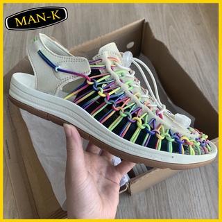 【🚚จัดส่งรวดเร็วูก】ผู้ชายและผู้หญิง Sandal รองเท้าทอ ชาย หญิง  สาขา รองเท้าแตะรัดส้น รองเท้าแตะ KENN