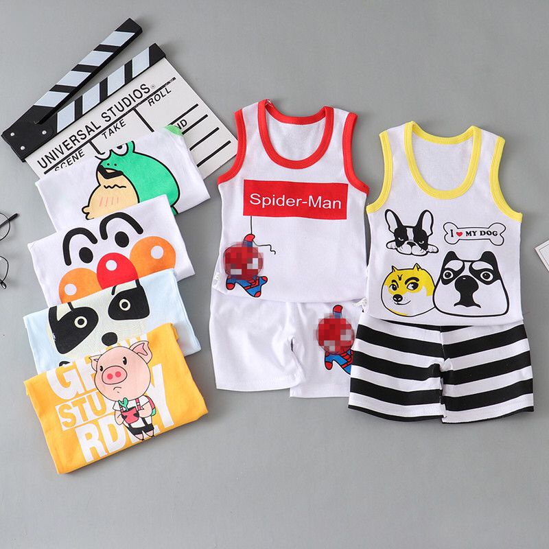 ❤️ Sale!เสื้อผ้าเด็ก ชุดนอเด็ก เซต 2 ชิ้น เสื้อ+กางเกงขาสั้น ไซส์ 80—130cm / 8เดือน-6ปี ใส่สบายเนื้อผ้า cotton