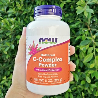 80% Sale!! EXP: 07/2023 วิตามินซี แบบผง Now Buffered C -Complex Powder 227g (Foods®) ไบโอฟลาโวนอยด์ Rose Hips, Acerola