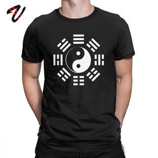 เสื้อยืดโอเวอร์ไซส์เสื้อยืดแขนสั้น พิมพ์ลาย Yin Yang Ching Kungfu Art สไตล์จีน เหมาะกับของขวัญ สําหรับผู้ชายS-3XL