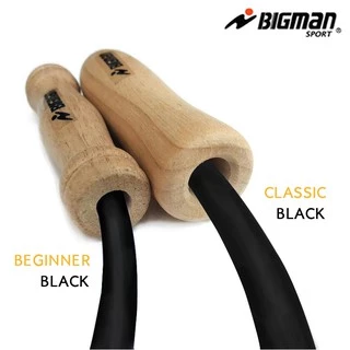 เชือกกระโดด BIGMAN รุ่น Super Black สีดำ ด้ามไม้ (1 เส้น) เชือกออกกำลังกาย เชือกนักมวย บิ๊กแมน