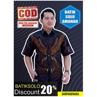 Sarpakenaka BATIK INDONESIA BATIK เสื้อเชิ้ต แขนสั้น ผ้าฝ้าย พรีเมี่ยม สีแดง สีฟ้า สําหรับผู้หญิง