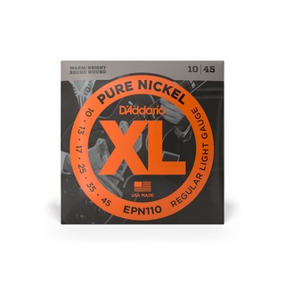 สายกีตาร์ไฟฟ้าเบอร์ 10-45 D’Addario EPN110 Pure Nickel Regular Light