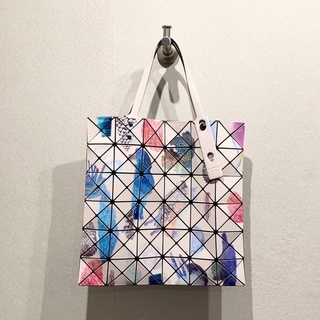 BAO BAO ISSEY MIYAKE JELLY 6X6 BLOCK TOTE BAG MULTICOLOR กระเป๋าถือทรง shopping โท้ท ลายตาราง บล็อคสี่เหลี่ยม สามเหลี่ยม