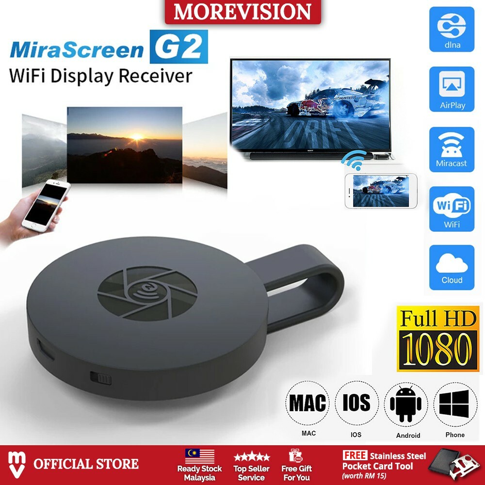 Mirascreen G2 Miracast Wireless High Quality HDMI Dongle HD Youtube TV Stick Mirroring supports Andr