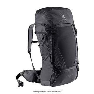 เป้ deuter รุ่น Futura Air Trek 60+10 โลโก้ใหม่ ปี 2021 สีดำ - เทา Black Graphite