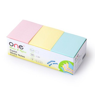 กระดาษโน้ต 1.5x2 นิ้ว สีพาสเทล (12เล่ม) ONE O1520P-A Note paper 1.5x2 inches Pastel color (12 books) ONE O1520P-A