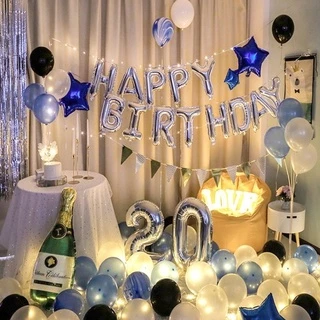 🔥ส่งด่วน🔥 Set ลูกโป่งวันเกิด (แถมกระบอกสูบลูกโป่ง) set Happy Birthday balloon ตกแต่งงานปาร์ตี้ ปาร์ตี้วันเกิด meitely