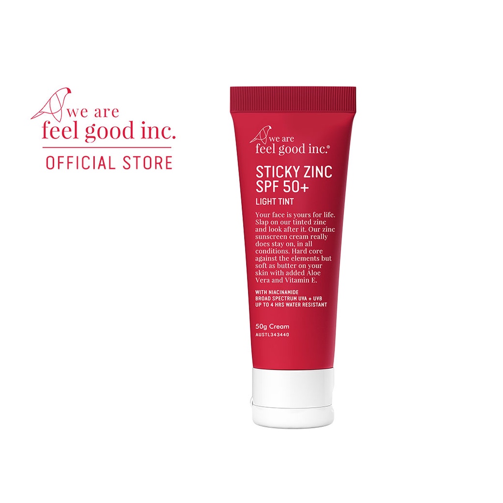 We Are Feel Good Inc. : Sticky Zinc Sunscreen SPF50+ (Light Tint) สติ๊กกี้ ซิงค์ ครีมกันแดด SPF50+