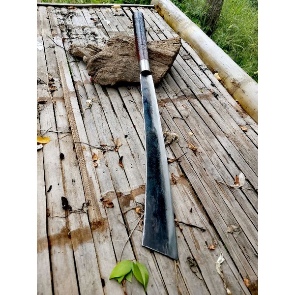 มีด​ถาง​ยาว​หัวตัด​ด้ามไม้​เหล็กแหนบรถ​ - รูปที่ 3
