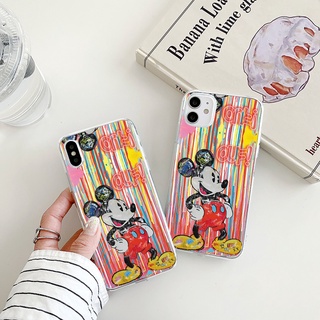 Mickey เคสไอโฟน 11 12 13 pro max 14 plus graffiti mouse iPhone 8พลัส 7 8 8Plus case Se 2020 เคส X Xr Xs Max cover