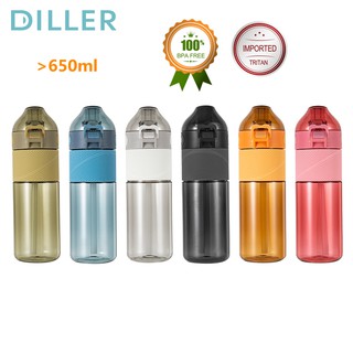 Diller 650ml ขวดน้ําพร้อมหลอดดูดสําหรับเล่นกีฬาและ Outdoors DB-002