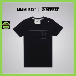 Miami Bay เสื้อคอกลม ชาย รุ่น Repeat สีดำ