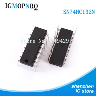 ลอจิกเกต 74HC132N 74HC132 SN74HC132N DIP-14 QUAD 2-INPUT NAND SCHMITT TRIG 10 ชิ้น