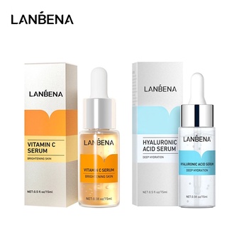 lanbena เซรั่มวิตามินซี+hyaluronic acid เซรั่มบํารุงผิวต่อต้านริ้วรอย