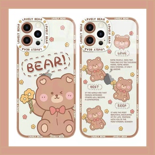 Casing For IPhone 13 Pro Max 12 11 ProMax Mini X Xs Xr 6 6s 7 8 Plus SE 2020 6+ 6s+ 7+ 8+ Xsmax 13Promax 12Promax 11Promax Angel Eyes Lens Color Painting Series Bear Fine Hole Shockproof Soft Phone Case STD 01