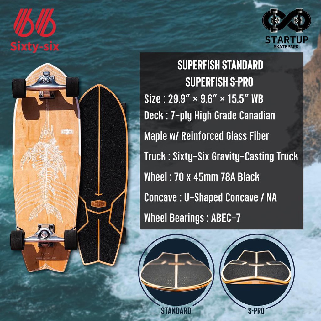 Sixty-Six - Surfskate Superfish S-Standard/S-POR 29.93"