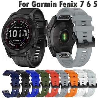 สายนาฬิกาข้อมือซิลิโคน 22 มม. สําหรับ Garmin Fenix 7 6 6Pro Fenix 5 5 Plus Forerunner 945 935