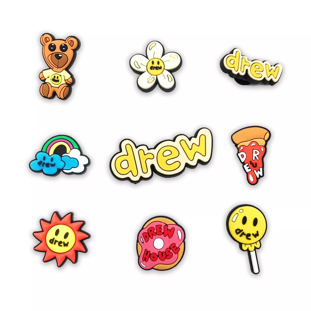 Drew House Series Jibbitz Pins รองเท้าผ้าใบลําลองเหมาะกับการพกพา ตัวติด ...