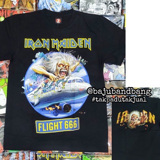 เสื้อยืด พิมพ์ลาย Iron Maiden Flight 666 Baju Band สไตล์วินเทจ | ร็อคร้อน | ร็อคใช่ | 1052 เสื้อยืดลําลอง ผ้าฝ้าย 100% แขนสั้น พิมพ์ลายวงร็อค lelaki สีดํา พลัสไซซ์ XS-XXXL ของขวัญวันเกิด สําหรับผู้ชาย