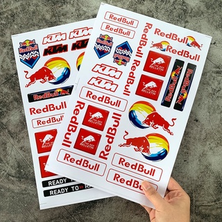 1PC RedBull&amp;KTM A4 ขนาด สติ๊กเกอร์ Moto GP สติ๊กเกอร์ รถจักรยานยนต์ การดัดแปลง หมวกนิรภัย การตกแต่ง