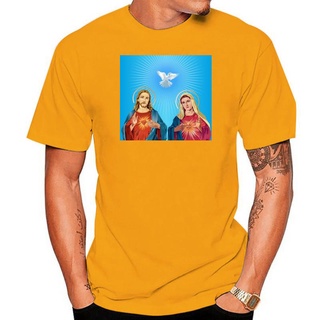 [COD]เสื้อยืด พิมพ์ลายพระเยซู Christ And The Virgin Mary สําหรับคนรักS-5XL