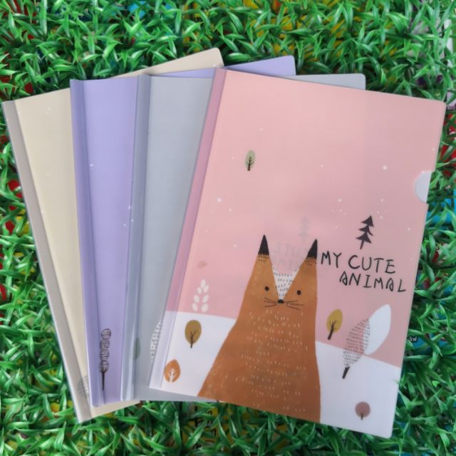 ⚡พร้อมส่ง​⚡​แฟ้มสันพลาสติกพิมพ์ลาย ขนาด 21.5x30.5​ cm