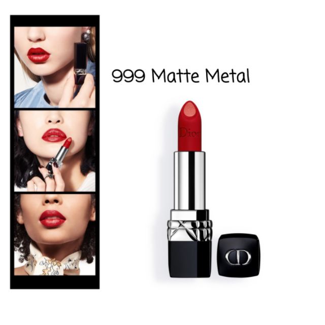 Christian Dior Double Rouge MATTE METAL COLOUR &amp; COUTURE CONTOUR LIPSTICK # 999 Matte Metal