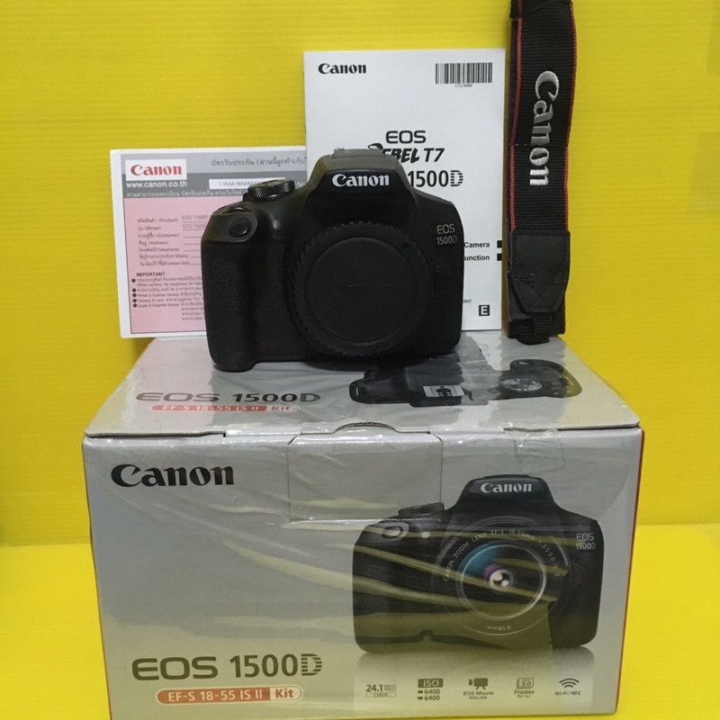 Canon 1500D WiFi อดีตศูนย์ มือสอง ครบชุด สภาพดี ชัตเตอร์น้อย รับได้ เก็บปลายทางได้ ผ่อนชำระได้ กระเป