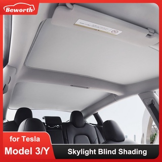 Tesla อุปกรณ์เสริมFor Tesla Model 3 Y 2021 2022 Sun Shades Glass Roof Sunshade Model3 Front Rear Sunroof Skylight Blind