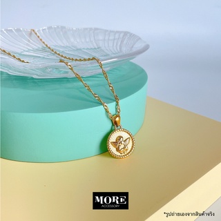 The Angel Necklace สร้อยคอสแตนเลสชุบทอง จี้นางฟ้า
