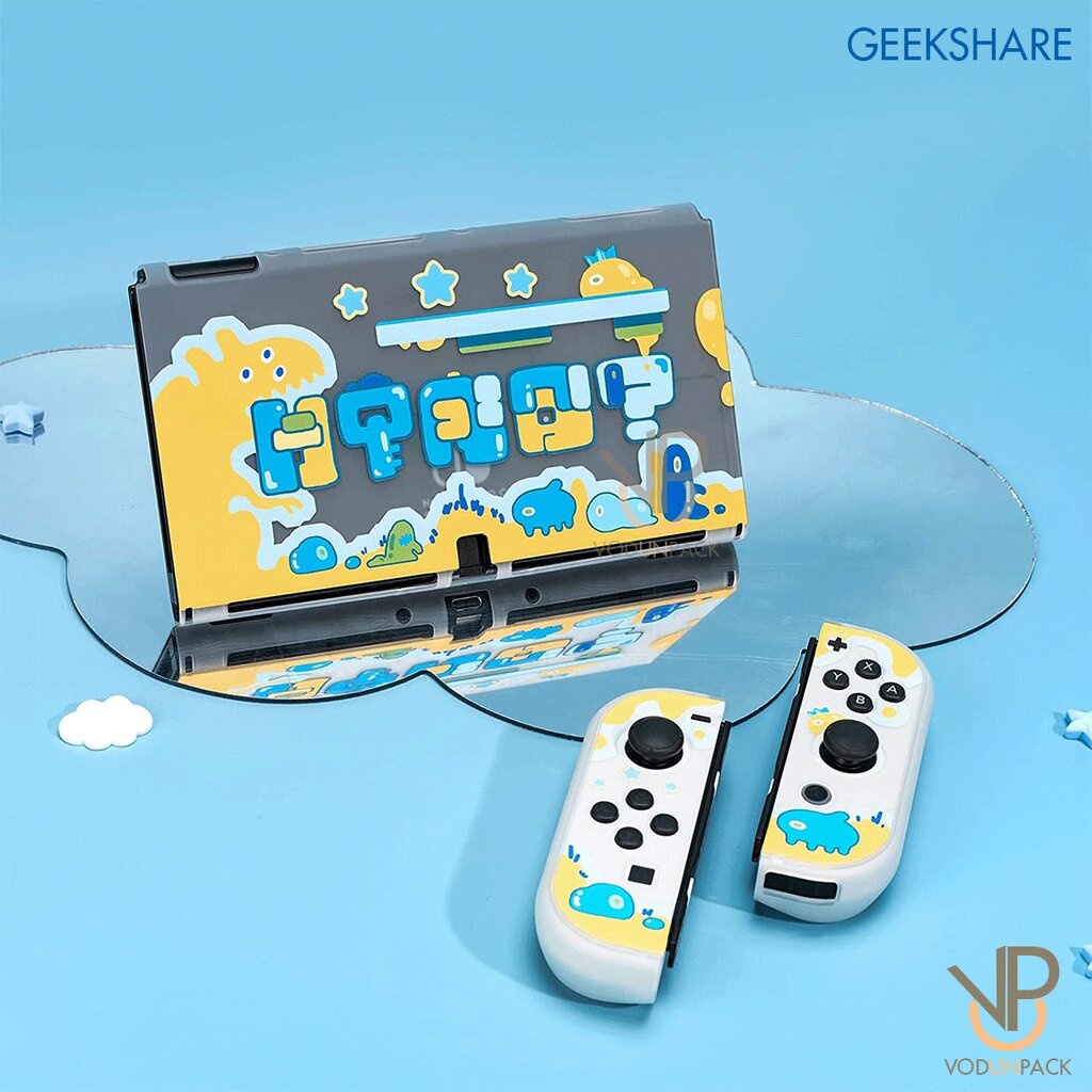 [GeekShare™] TPU+PC OLED CASE เคสใส ROBOT หุ่นยนต์ Nintendo Switch OLED สกรีนลาย สุดน่ารัก เคสแยก 3 ชิ้น geekshare