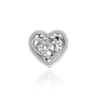 Jewelry Buffet Couple Love Rhodium Heart Bead