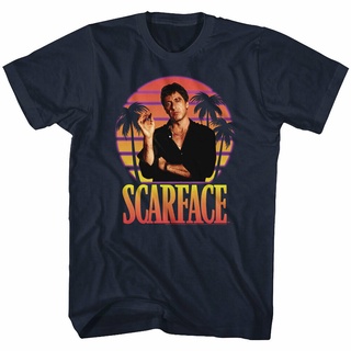 เสื้อยืดผ้าฝ้ายพิมพ์ลายแฟชั่น เสื้อยืด พิมพ์ลาย Scarface Tony Montana Miami Sunset สําหรับผู้ชาย