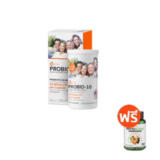 S.O.M. PROBIO-10 เอส.โอ.เอ็ม. โพรไบโอ-เท็น 1 กระปุก (30 เม็ด) ฟรี S.O.M. PHYTOBLEND 1 กระปุก