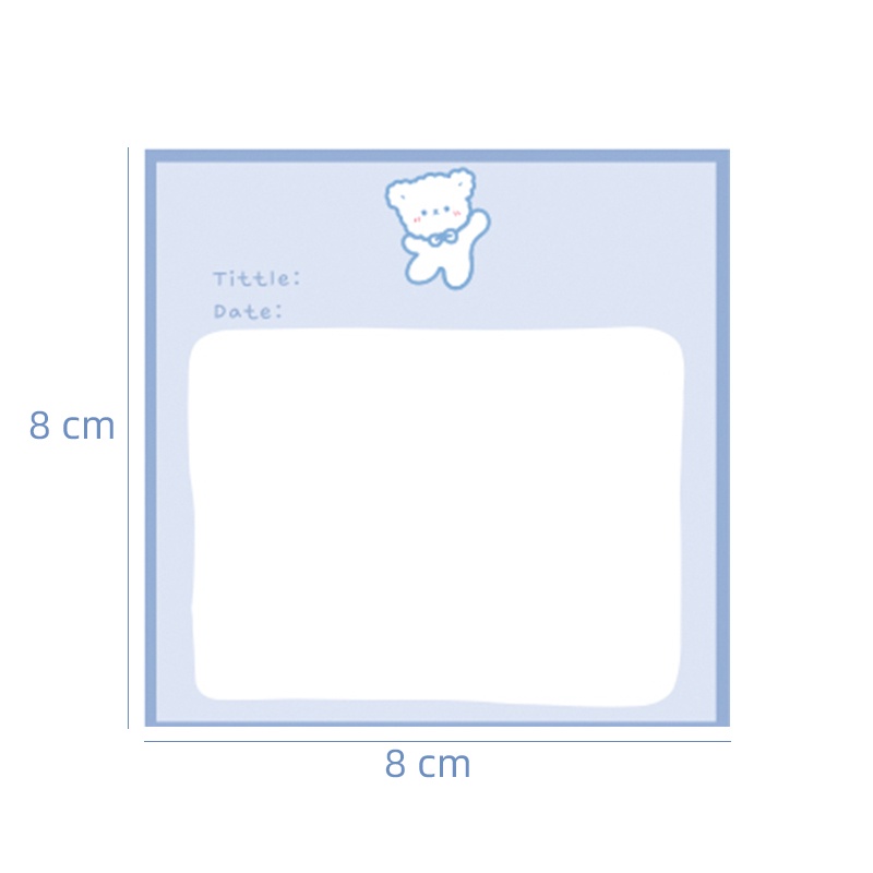 กระดาษโน๊ตเหนียวลายการ์ตูนแบบพกพา 80 แผ่น
