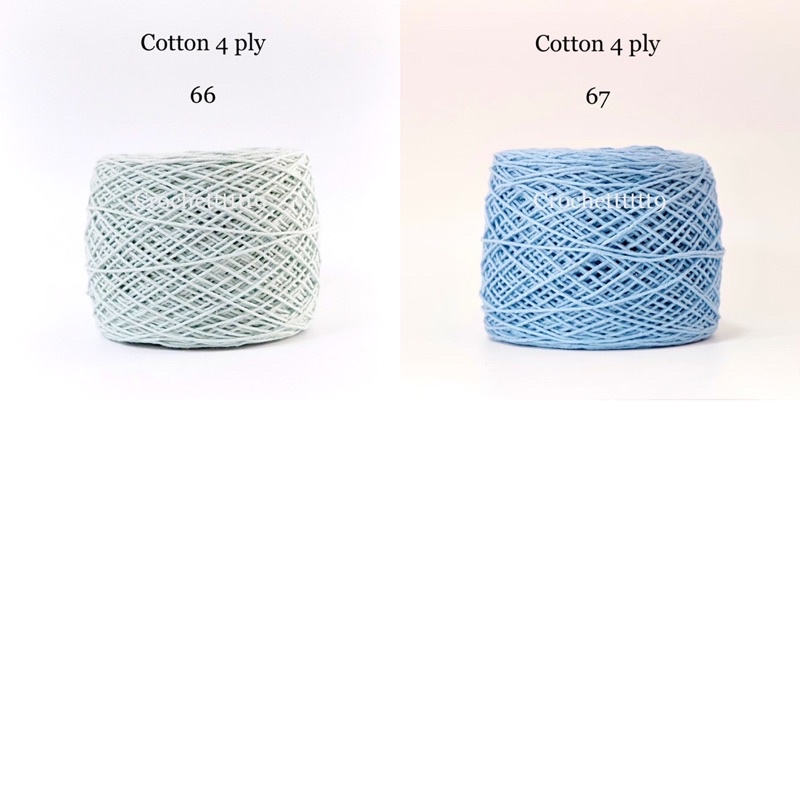 คอตตอน 4 ply ฝ้ายแท้ 100% ( โทนสีเหลือง-เขียว-ฟ้า-น้ำเงิน ) ราคา ถูกที่สุด ดีลบีเคเค แกลเลอรีภาพที่ 3