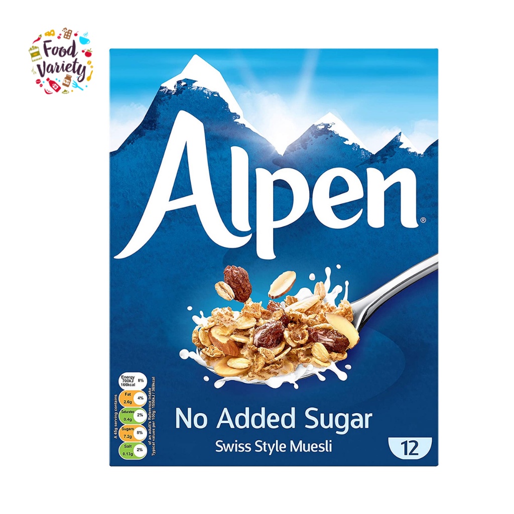 Alpen No Added Sugar Swiss Style Muesli 550g อัลเพน สวิส สไตล์ มูสลี่ ไม่มีน้ำตาล 550 กรัม