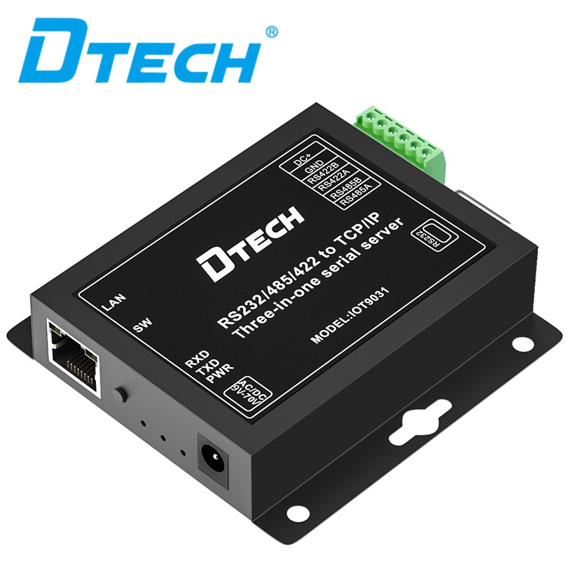 DTECH Serial Port to Ethernet Converter อะแดปเตอร์ RS232 RS422 RS485 to TCP IP อุปกรณ์ Server รองรับ