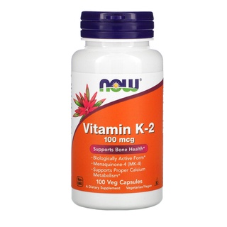 Now Foods, Vitamin K-2, 100 mcg, 100 Veg Caps