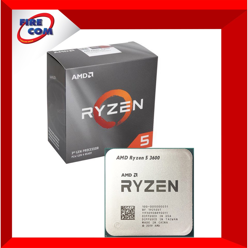 ซีพียู CPU AMD RyZen5 3600 (3.6/4.2 GHz.)AM4 6Core,12Thread 35Mb Cache สามารถออกใบกำกับภาษีได้