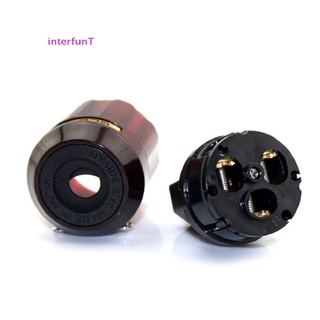 [InterfunT] ปลั๊กเชื่อมต่อเสียง ชุบทอง C-079 IEC ตัวเมีย P-079 ตัวผู้ US Hifi DIY [ใหม่]