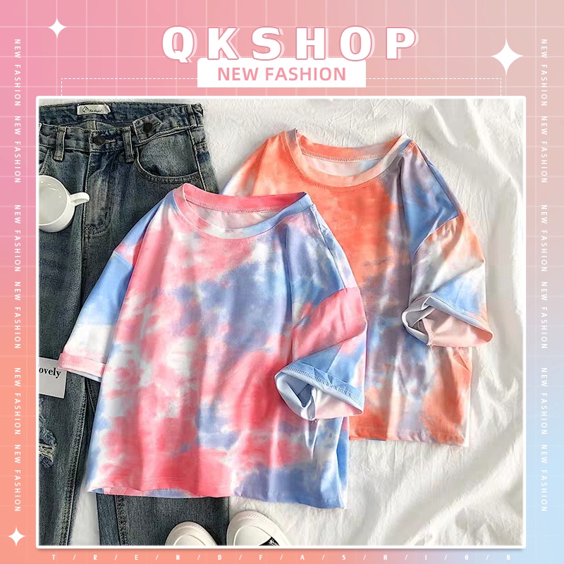 QKshop ถ้าไม่อยากพลาดของดีอย่าเพิ่งเลื่อนผ่าน ก็เสื้อยืดสกรีนลายมัดย้อมสุดตั๊ลล้ากกกกกกตัวนี้กำลังมาแรงแซงทางโค้งของมั