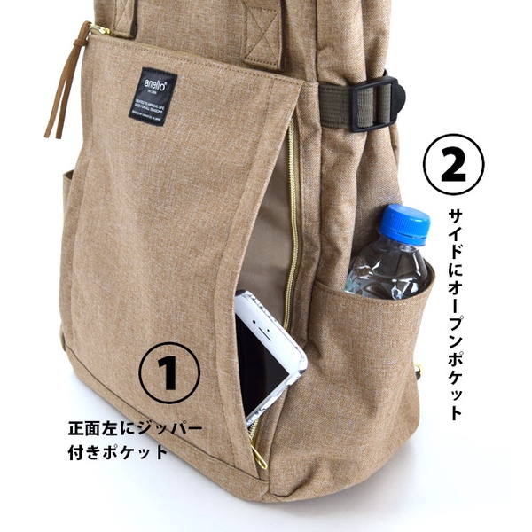✅ซื้อในไลฟ์ลด 50%❤️‍🔥AT-C1225​🔥ของแท้นำเข้า🔥Anello 10 pocket 2 way backpack​ (แถมฟรีพวงกุญแจ)​ เป้สะพายหลัง กระเป๋าเป้