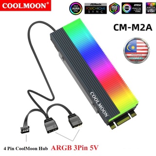 Coolmoon M.2 ฮีทซิงโครนัสระบายความร้อนหม้อน้ําโซลิดสเตท M2 ARGB เรืองแสง