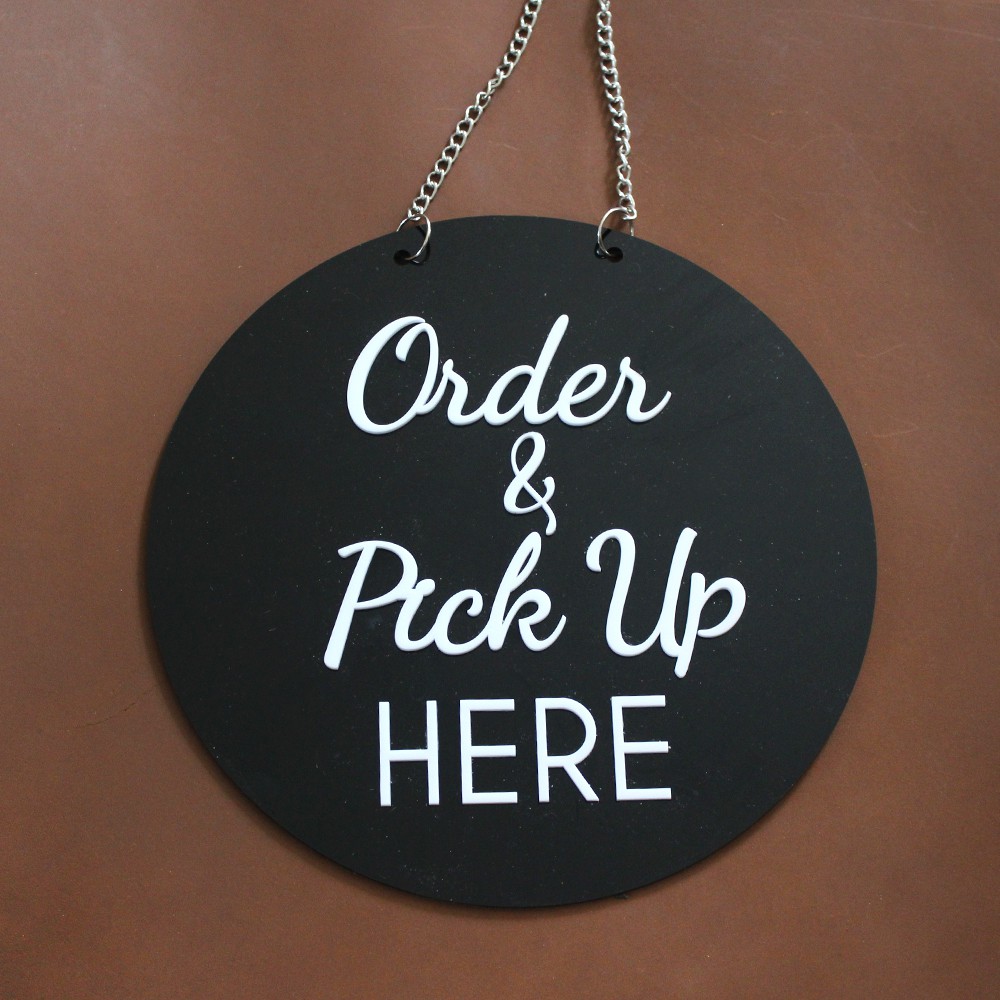ป้ายอะคริลิค Order & Pick Up นูน | กระดานป้ายอะคริลิค