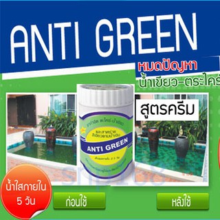 Anti Green(ชนิดครีม) ยากำจัด ตะไคร่น้ำเขียว สาหร่ายสีเขียวแกมน้ำเงิน ตู้ปลา บ่อปลา ขนาด 110g.