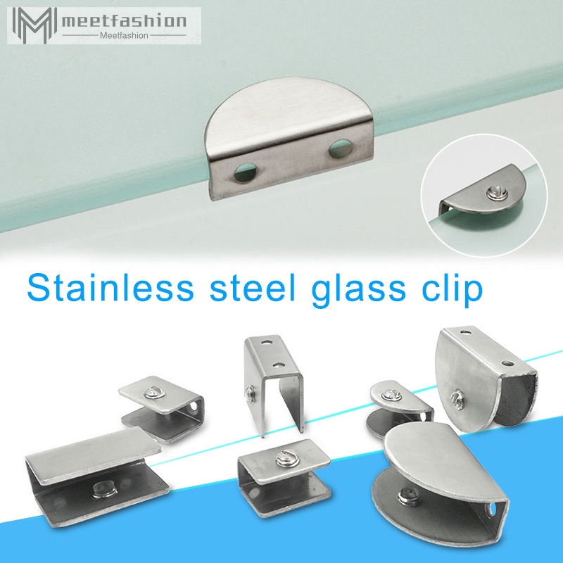 2Pcs Stainless Steel Glass Clamp Holder for Window ...
