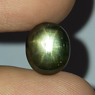 พลอย สตาร์ดำ บางกะจะ ธรรมชาติ แท้ ( Natural Black Star Sapphire ) หนัก 4.17 กะรัต